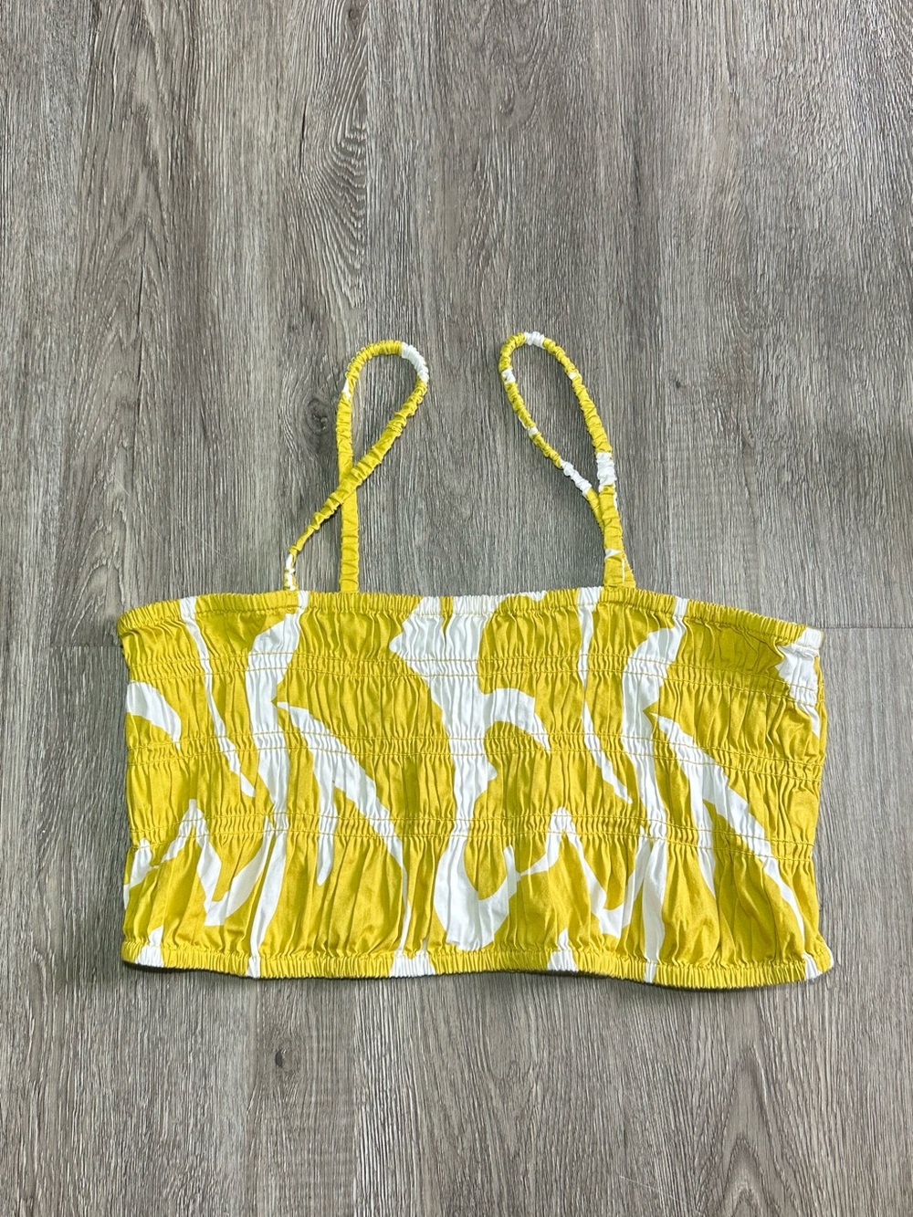 A NEW DAY Yellow Smocked Crop Top